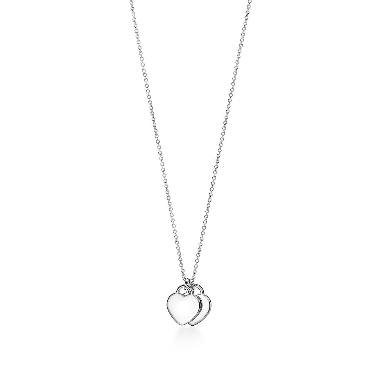 Return to 庐 Heart Pendant in Silver,  Blue庐 with a Diamond, Mini