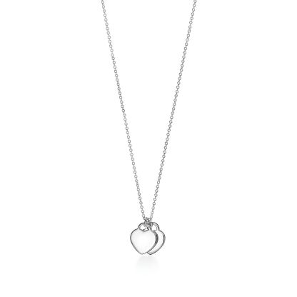 Return to 庐 Heart Pendant in Silver,  Blue庐 with a Diamond, Mini