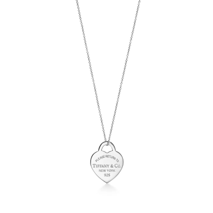 Return to 庐  Blue庐 Small Heart Tag Pendant in Sterling Silver