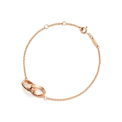 1837庐 Interlocking Circles Chain Bracelet in Rose Gold
