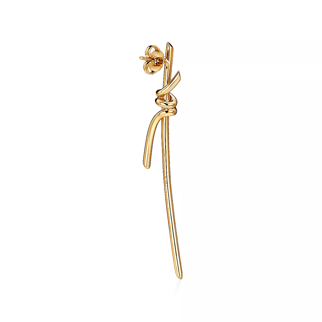 Knot Drop Earrings in Yellow Gold with Diamonds
