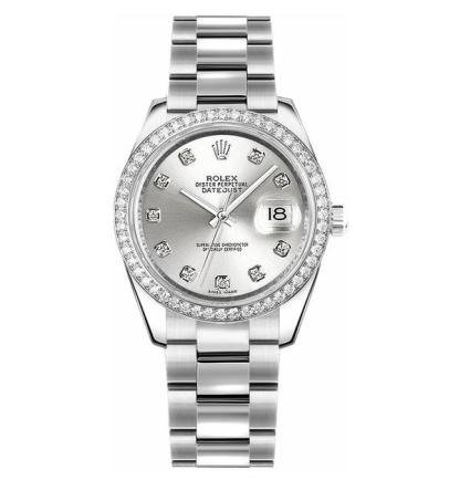 Datejust 31 Silver Diamond Oyster Bracelet Watch 178384-0017