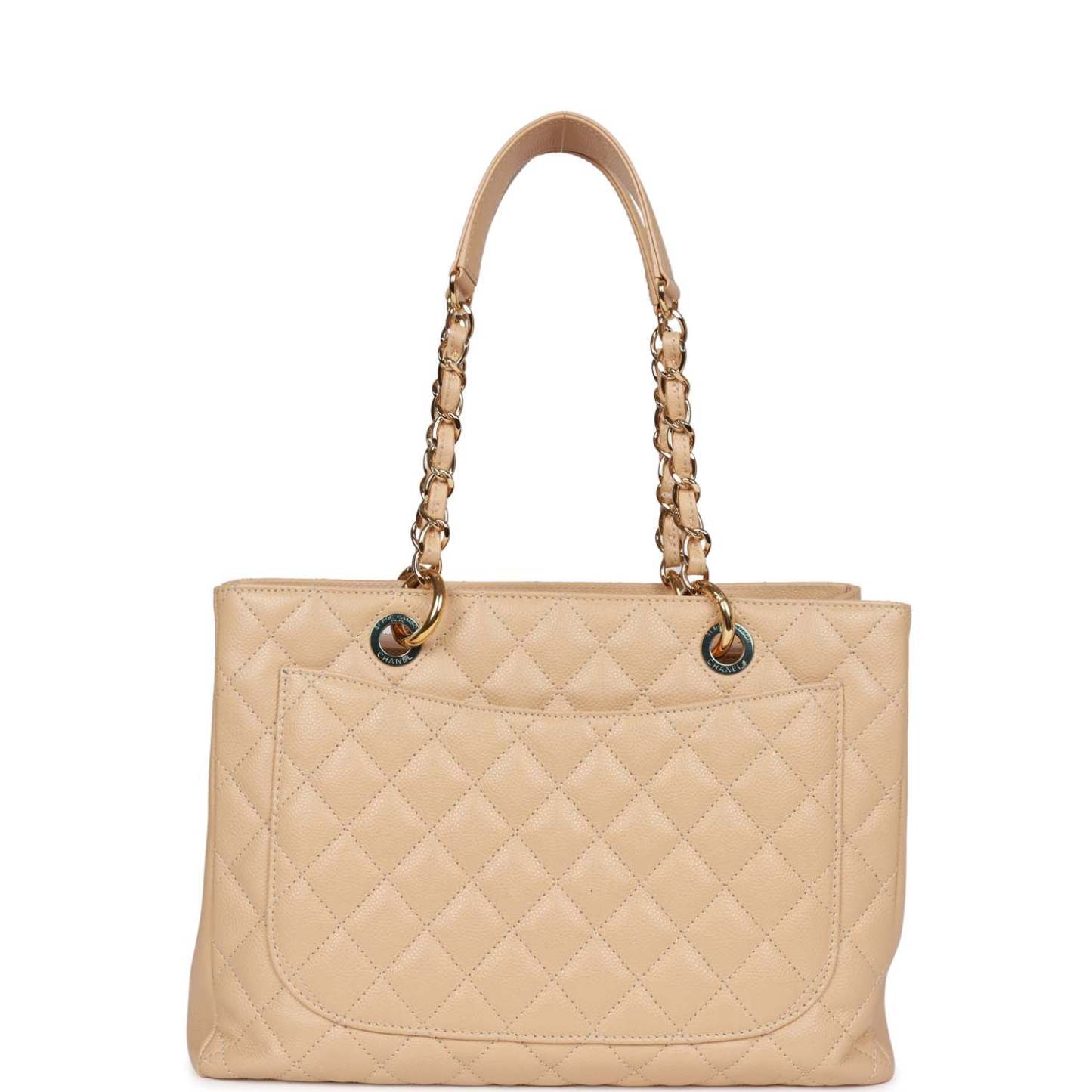 Grand Shopping Tote (GST) Beige Caviar Gold Hardware