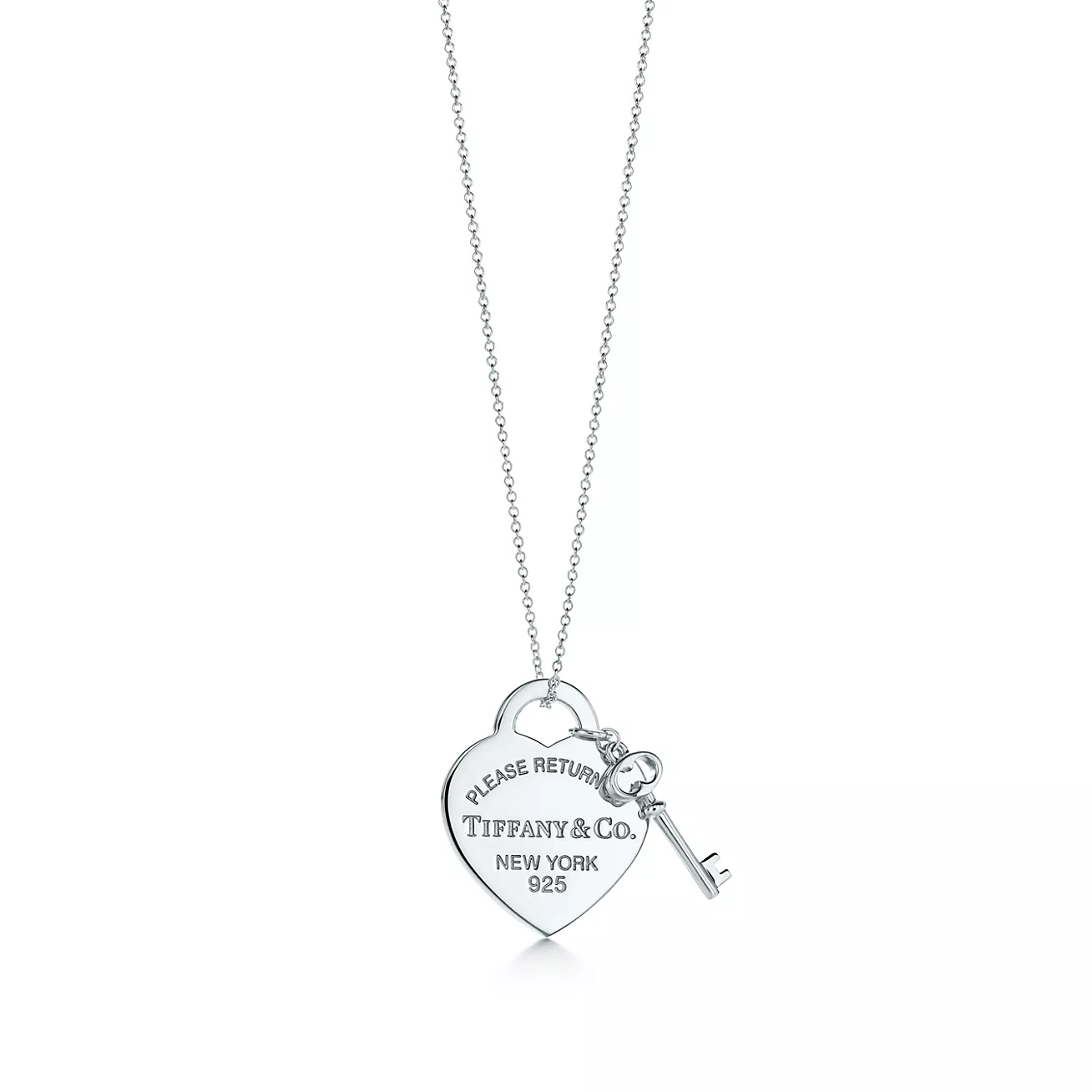 Return to 庐 Heart Tag with Key Pendant