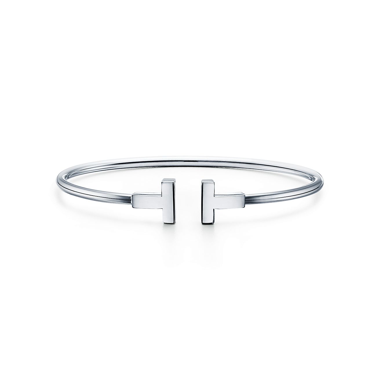 T Wire Bracelet in 18k White Gold