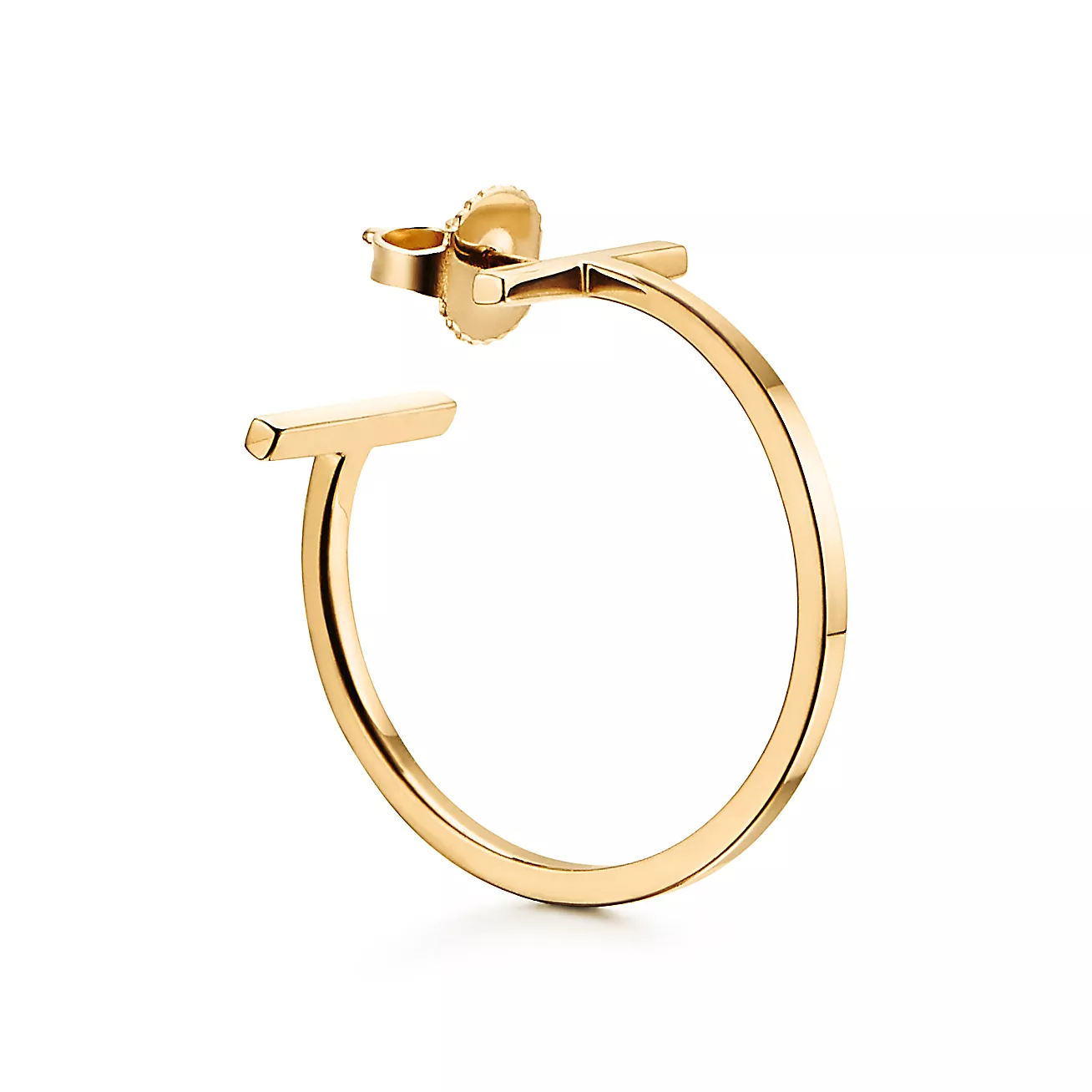 T Hoop Earrings in 18k Gold
