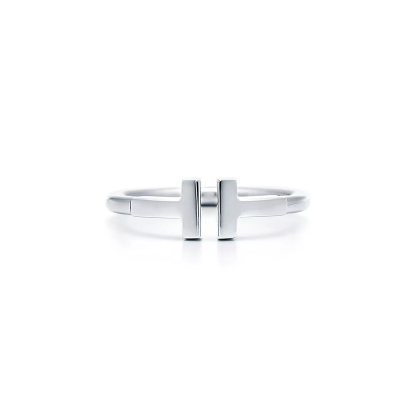 T Wire Ring in 18k White Gold