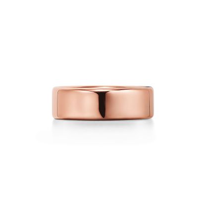 Return to 庐 Narrow Ring in 18k Rose Gold with Diamonds
