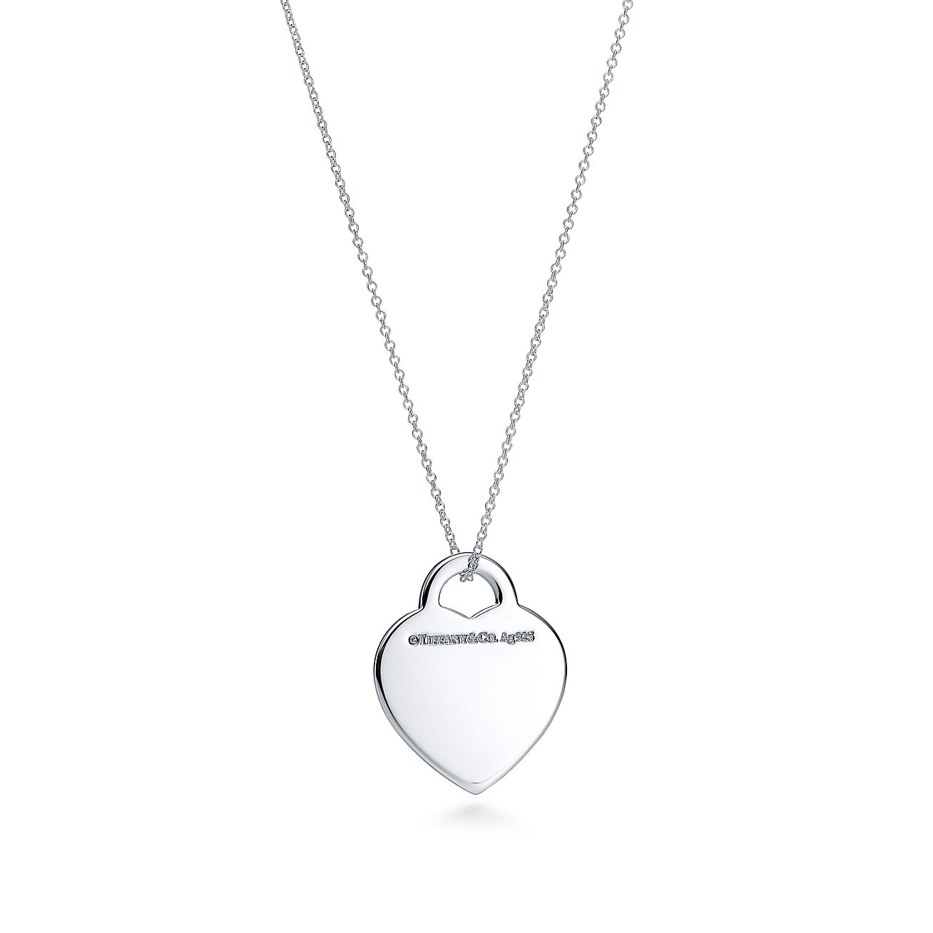 Return to 庐 Heart Tag Pendant in Silver, Medium