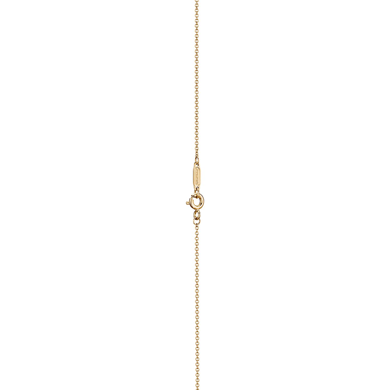T Smile Pendant in Yellow Gold with Diamonds, Small