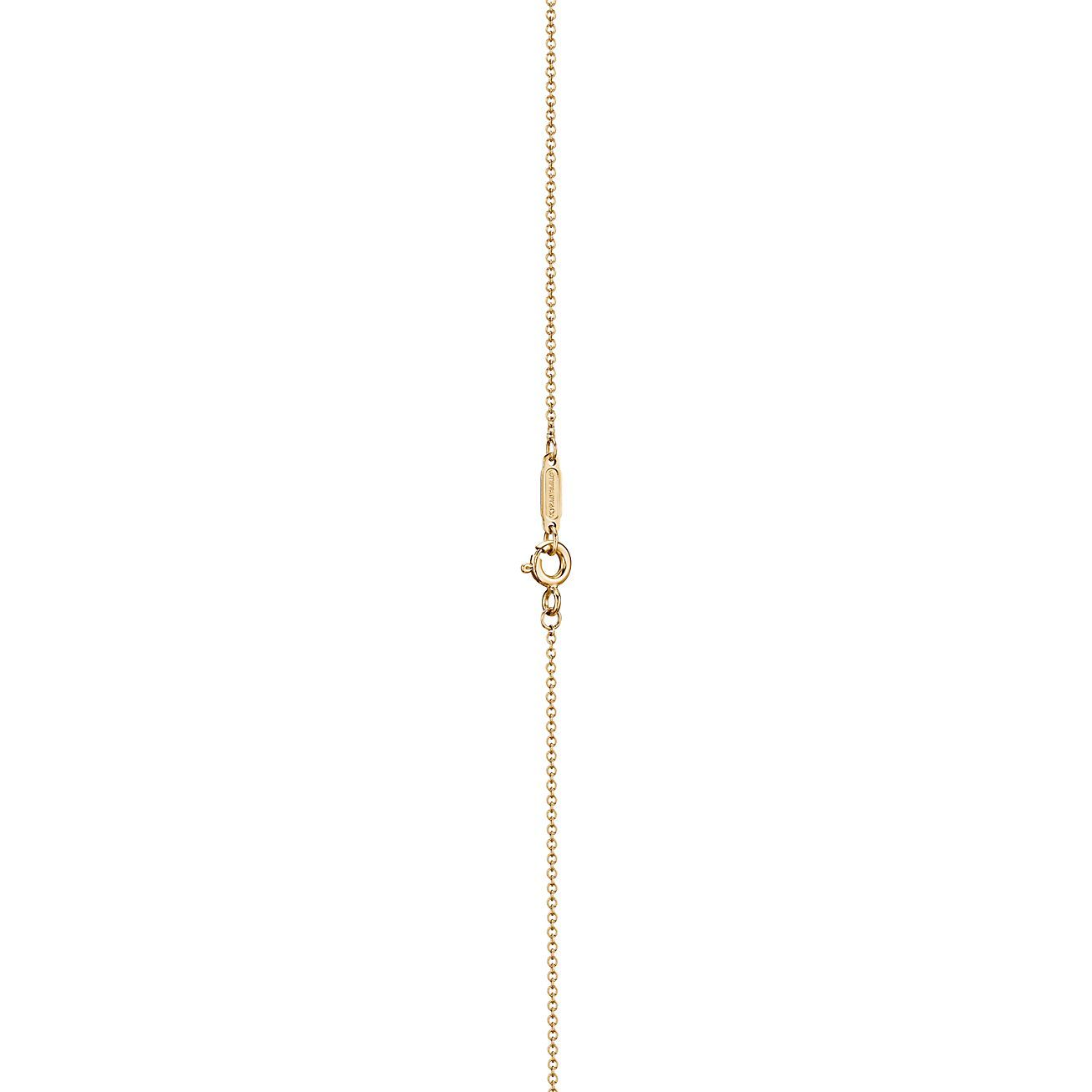 T Smile Pendant in Yellow Gold with Diamonds, Small