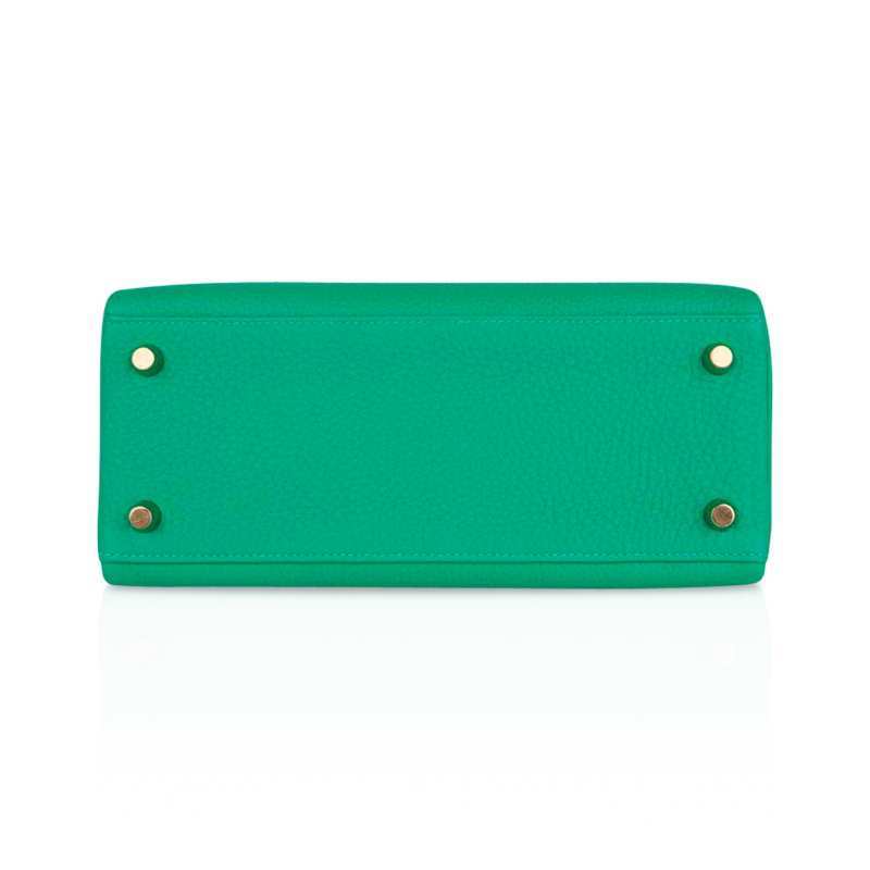 Kelly Retourne 25 Bag Menthe Togo Gold Hardware New w/Box