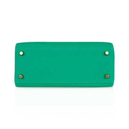 Kelly Retourne 25 Bag Menthe Togo Gold Hardware New w/Box