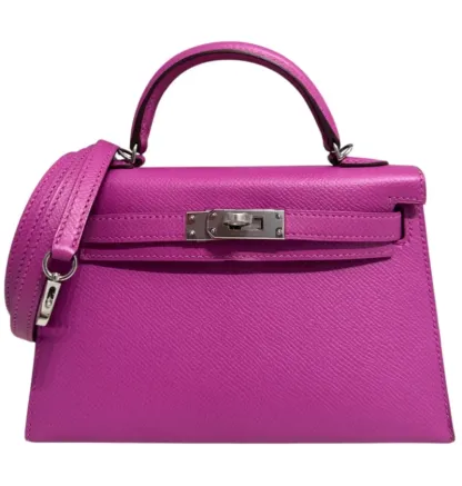 Herthtmes Magnolia Epsom Mini Kelly 20 II Palladium Hardware