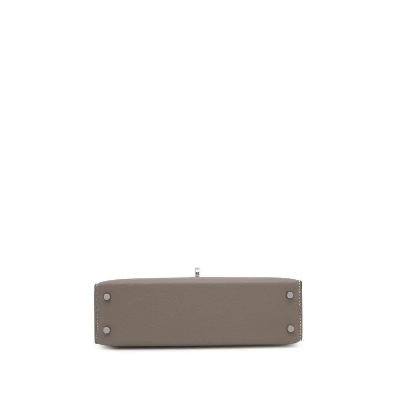 Herthtmes Gris Asphalt and Nata Epsom HSS Mini Kelly II 20 Palladium Hardware
