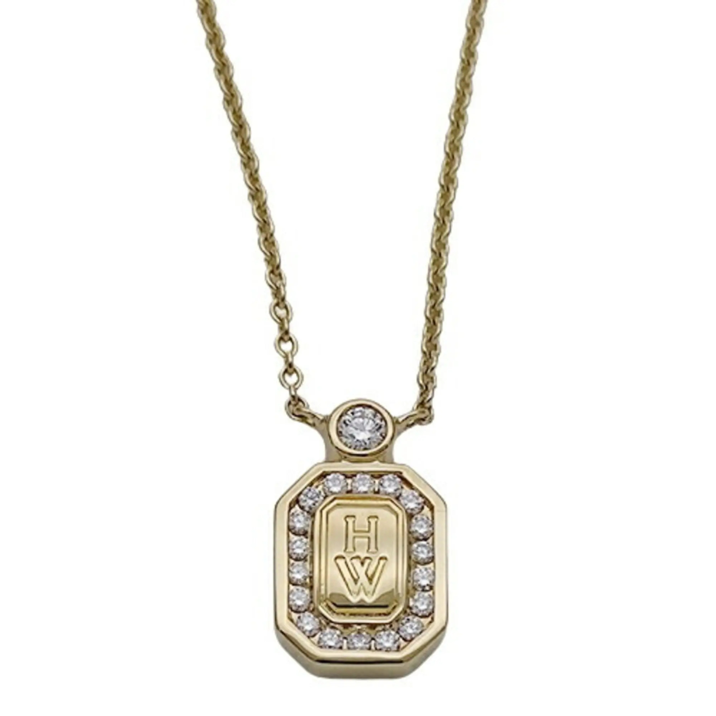 HARRY WINSTON Necklace Ladies 750YG Diamond HW Yellow Gold Polished