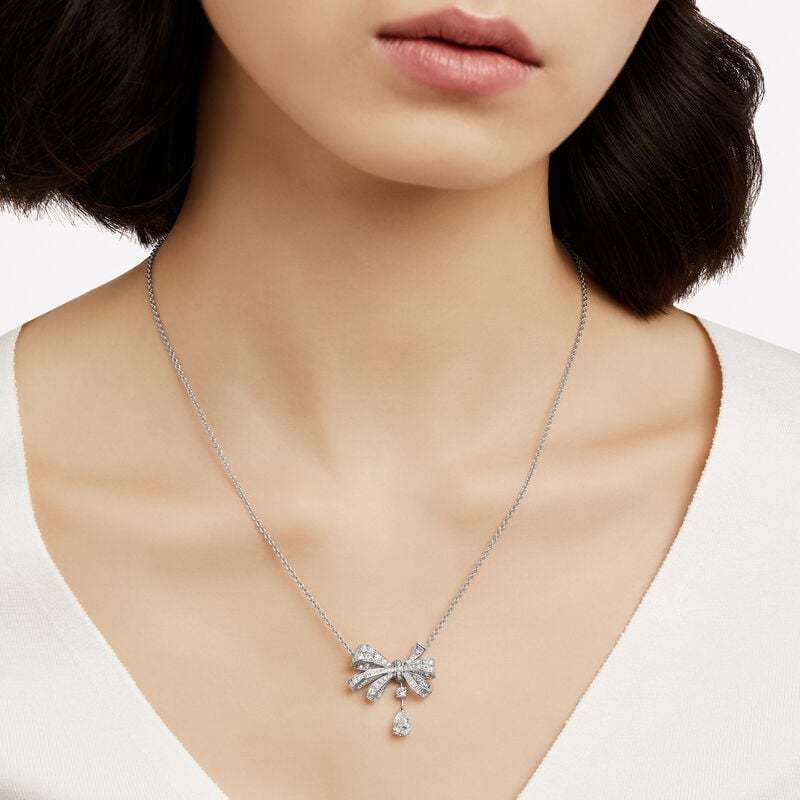 Tilda's Bow Classic Diamond Drop Pendant