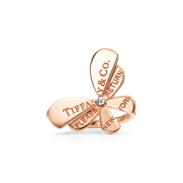 & Co. Butterfly Ring in 18k Rose Gold and Sterling Silver