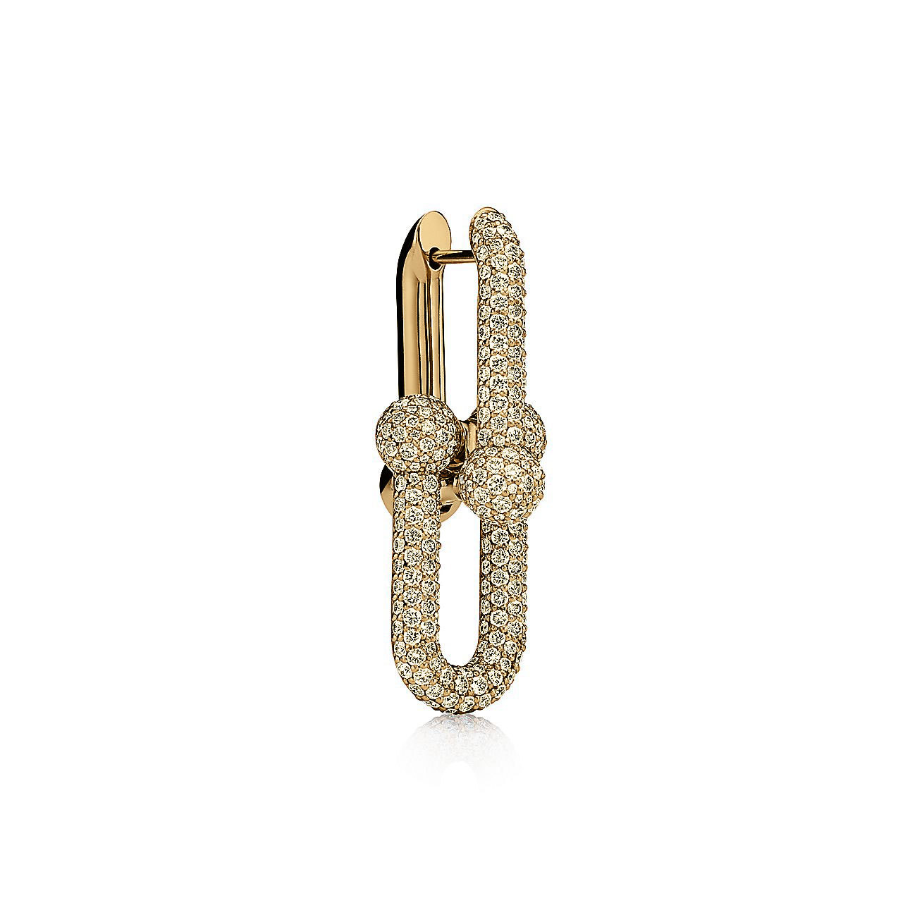 Hardwear gold diamond chain earrings