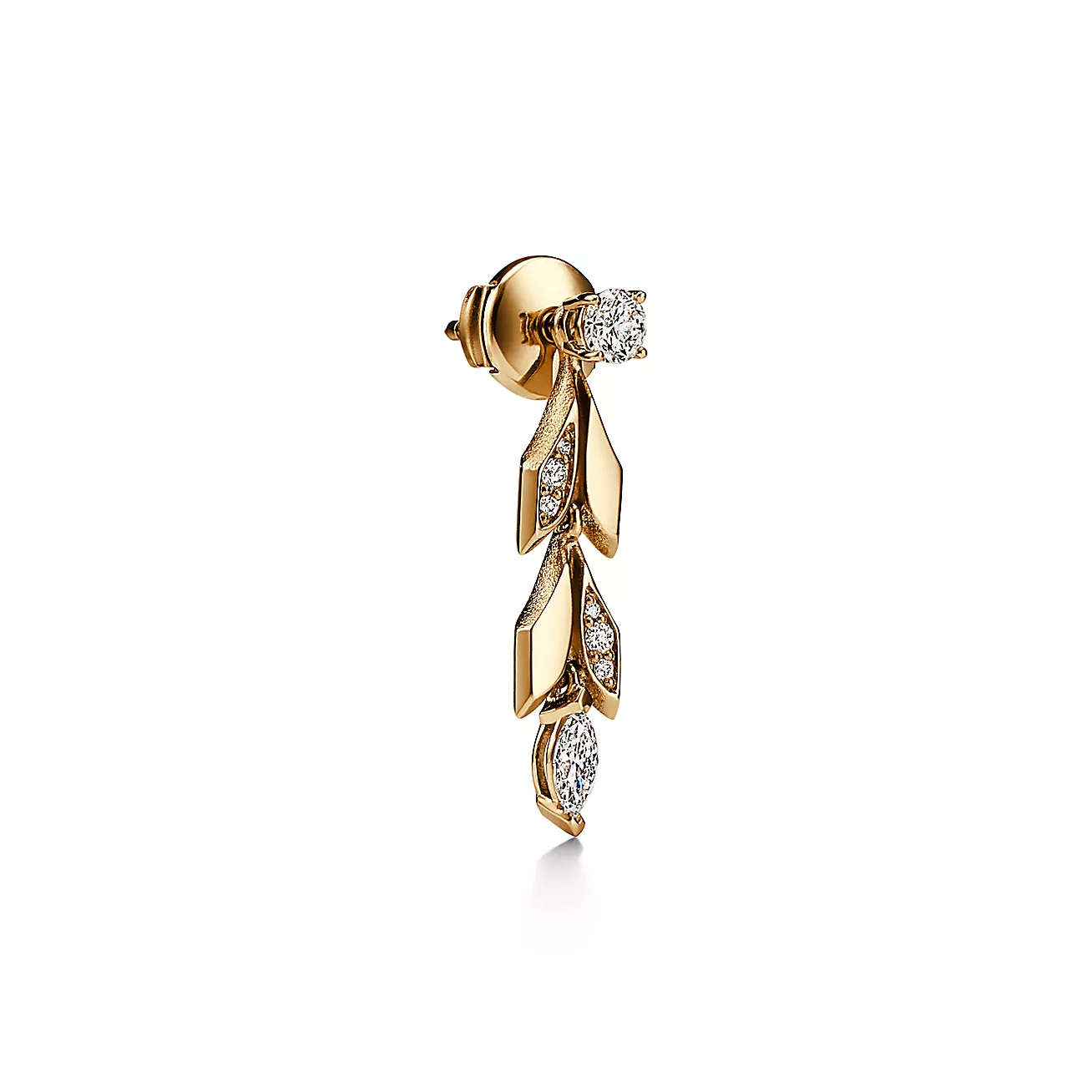 Victoria庐 Vine Convertible Drop Earrings in Yellow Gold with Diamonds