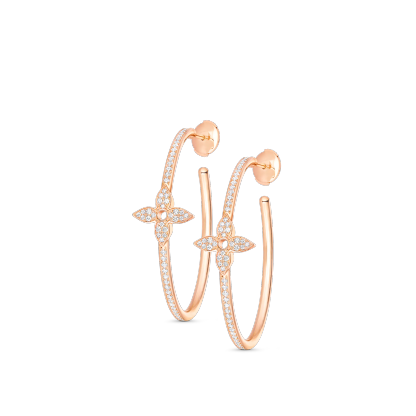 Idylle Blossom Hoops, Pink Gold And Diamonds