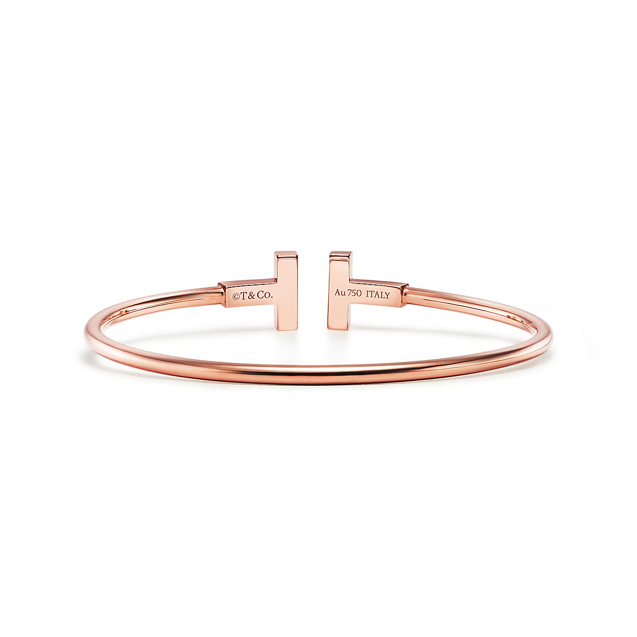 T Black Onyx Wire Bracelet in 18k Rose Gold