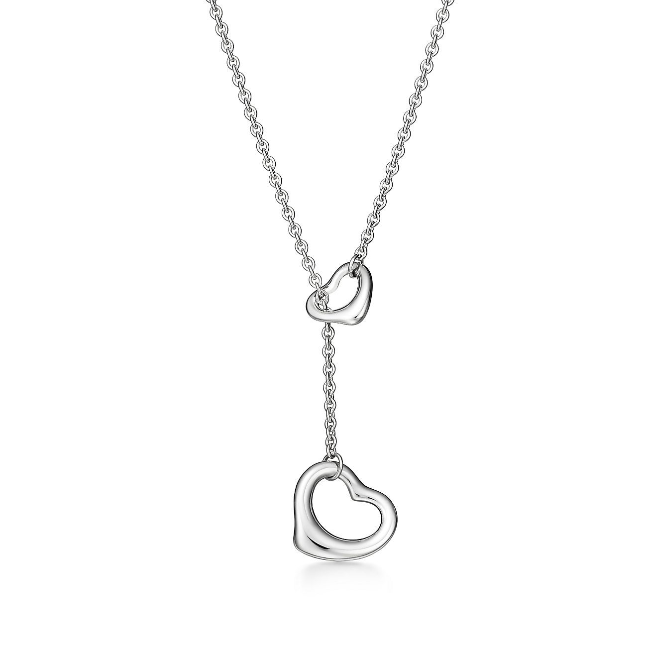 Elsa Peretti庐 Open Heart Lariat Necklace in Silver, 16 mm