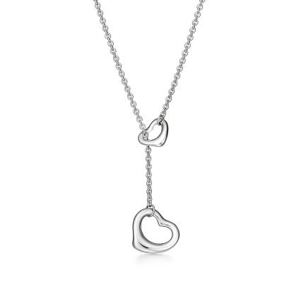 Elsa Peretti庐 Open Heart Lariat Necklace in Silver, 16 mm