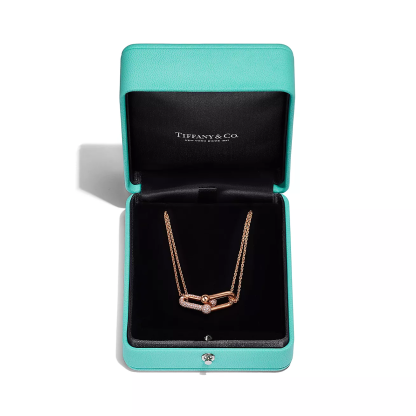 HardWear Double Link Pendant in 18k Rose Gold with Pave Diamonds