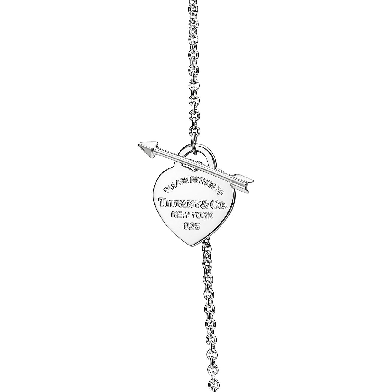 Return to 庐 Lovestruck Heart Tag Pendant in Silver, Small