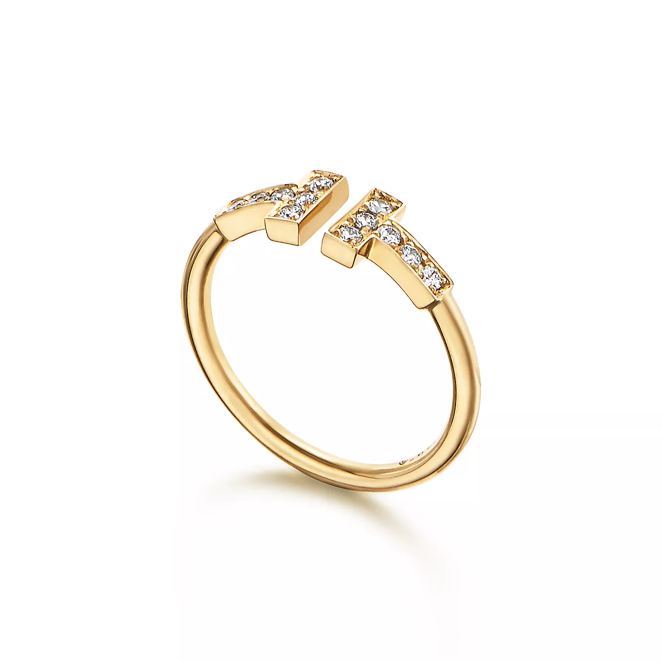 T Diamond Wire Ring in 18k Gold