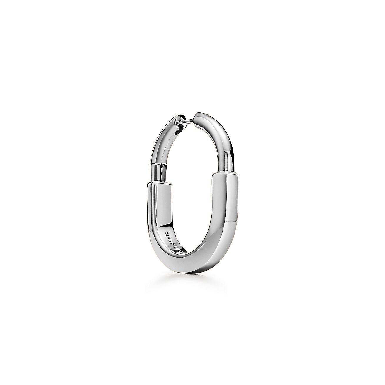 Lock Earrings in White Gold, Medium