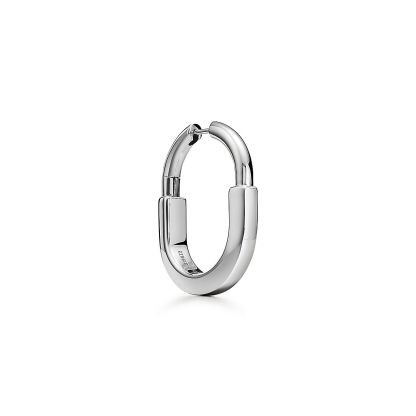 Lock Earrings in White Gold, Medium