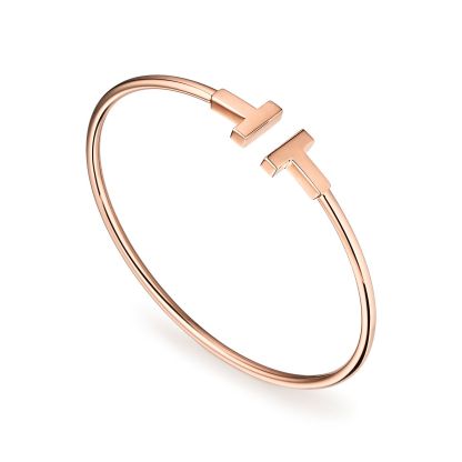 T Wire Bracelet in 18k Rose Gold