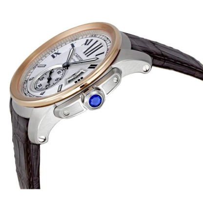 CALIBRE DE CARTIER ROSE GOLD AND STAINLESS STEEL AUTOMATIC
