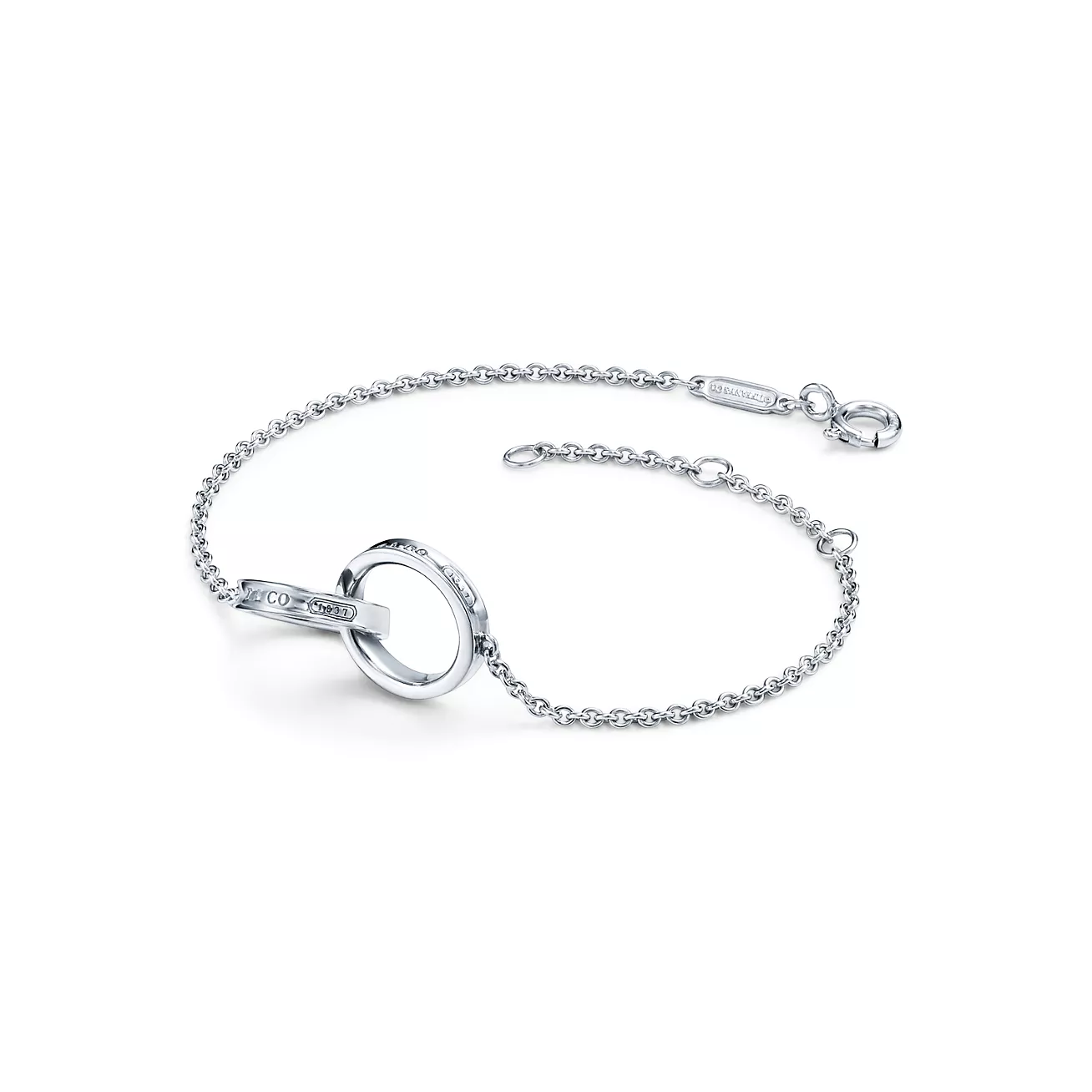 1837庐 Interlocking Circles Chain Bracelet in Silver