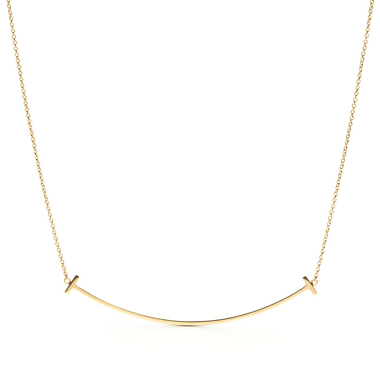 T Smile Pendant in Yellow Gold, Large