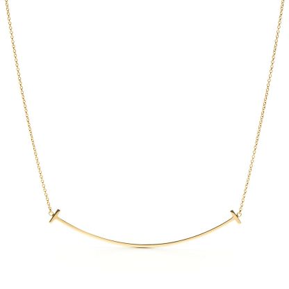 T Smile Pendant in Yellow Gold, Large