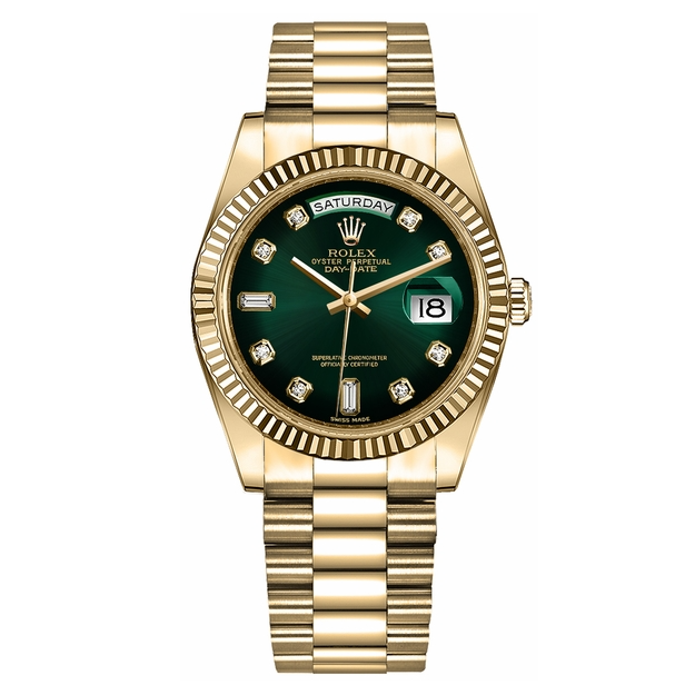 Day-Date 36 Green Diamond Dial Watch 128238