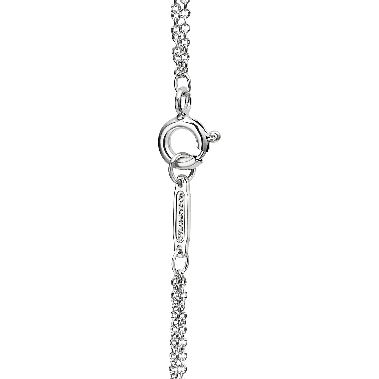 Return to 庐 Heart Double Chain Bracelet in Silver with a Diamond, Small