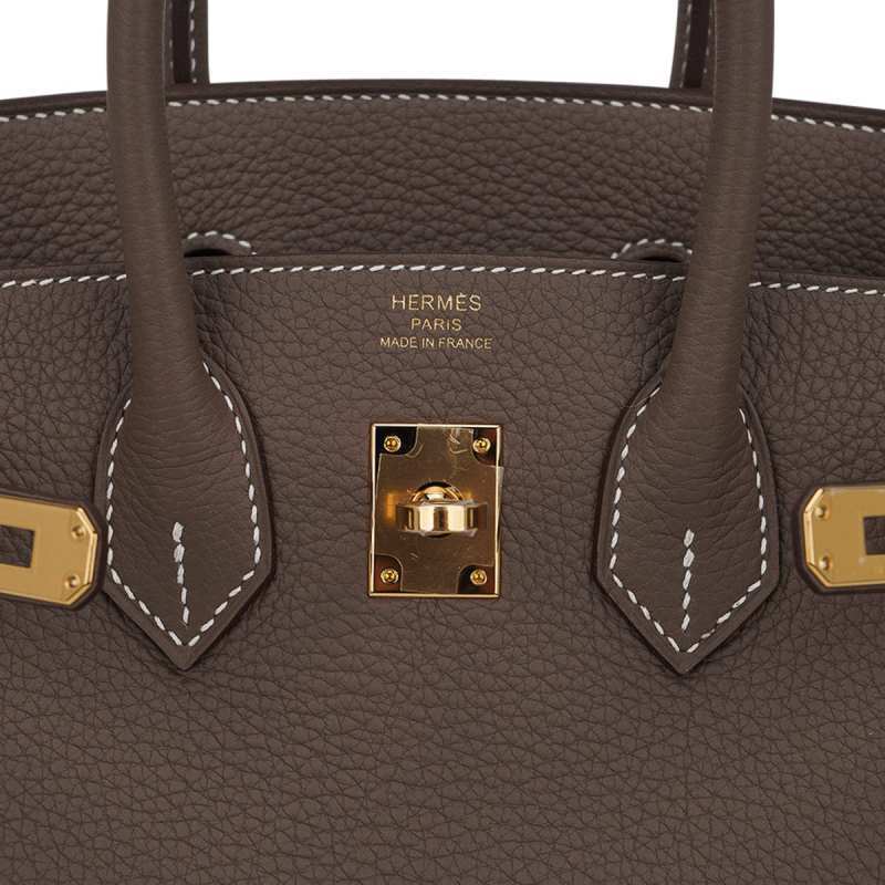 Birkin 25 Bag Etoupe Togo Leather with Gold Hardware