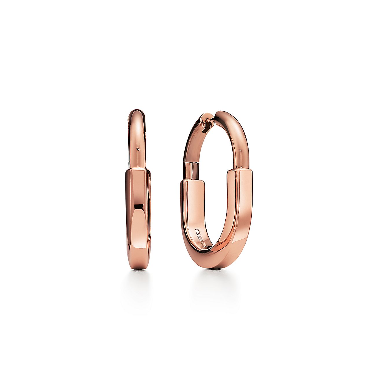 Lock Earrings in Rose Gold, Medium