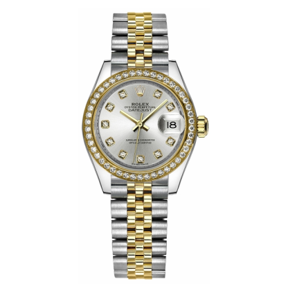 Lady-Datejust 28 Silver Diamond Watch 279383RBR-0007