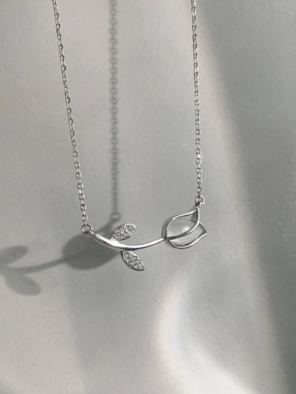 1pc Fashion Zinc Alloy Tulip Decor Chain Necklace For Women For Daily Decoration
