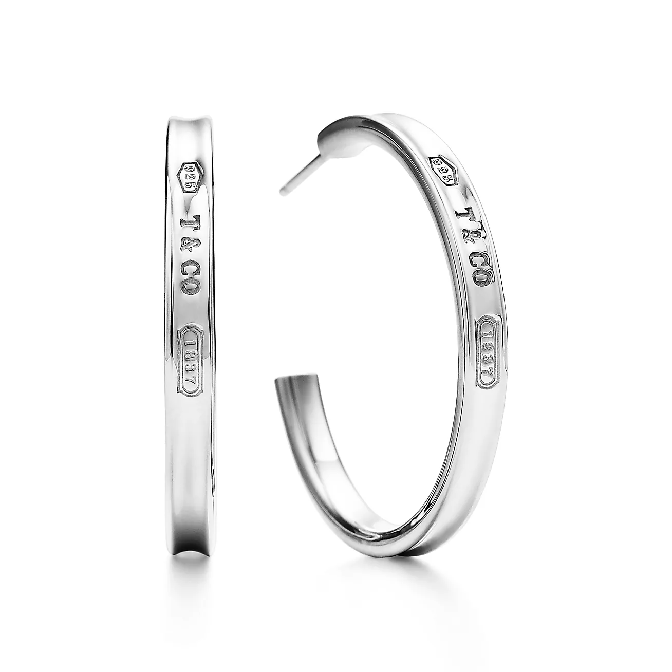 1837庐 Hoop Earrings in Silver, Medium