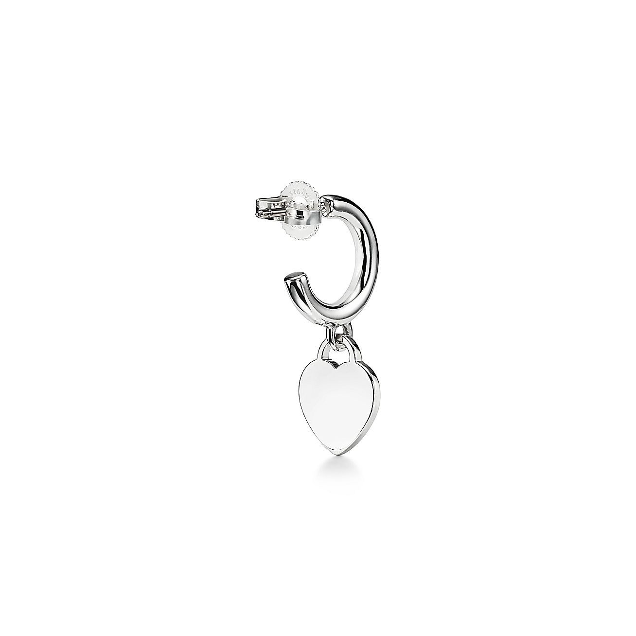 Return to 庐 Hoop Earrings in Sterling Silver with Diamonds, Mini