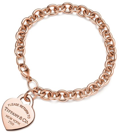 Return to 庐 Heart Tag Bracelet in Rose Gold, Medium