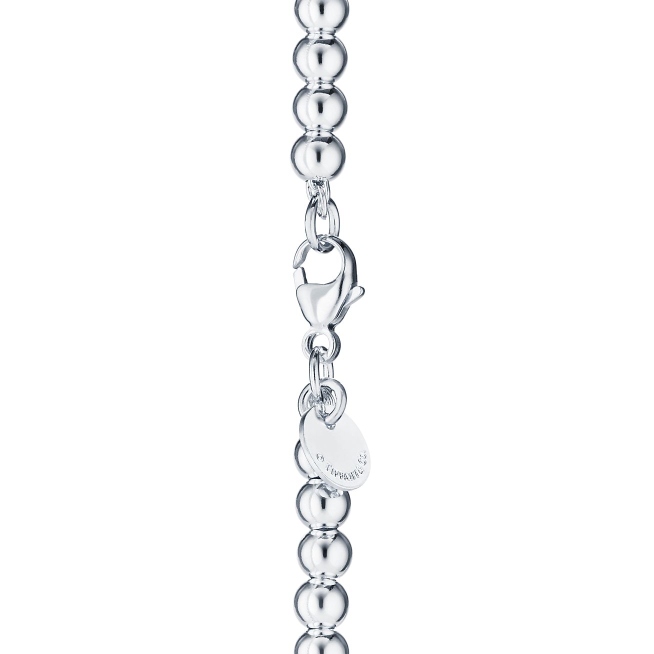 Return to 庐 Red Heart Tag Bead Bracelet in Silver