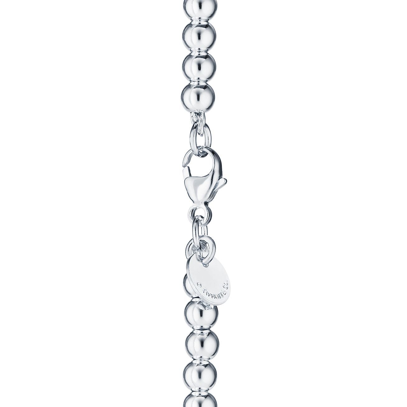 Return to 庐 Red Heart Tag Bead Bracelet in Silver