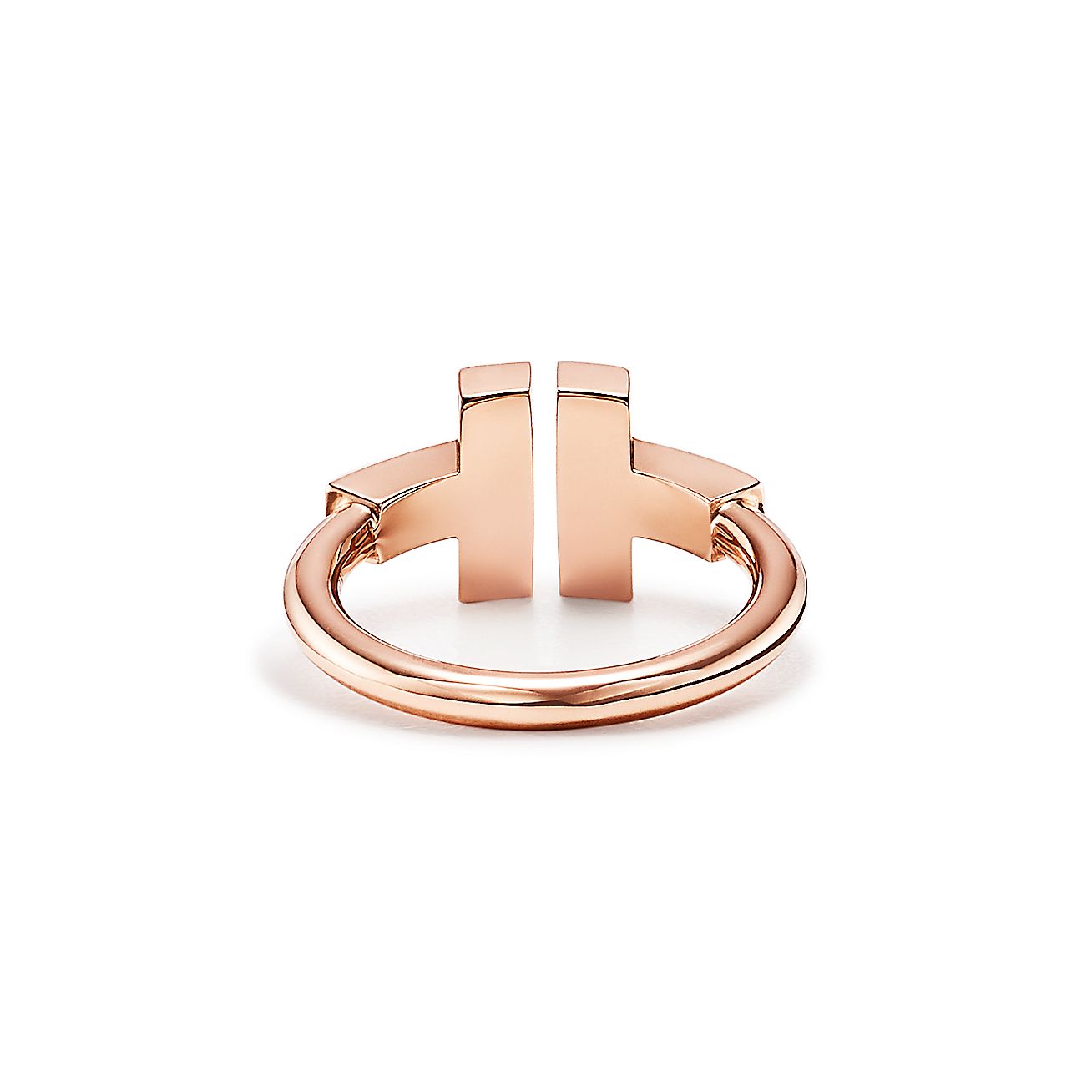 T Black Onyx Wire Ring in 18k Rose Gold